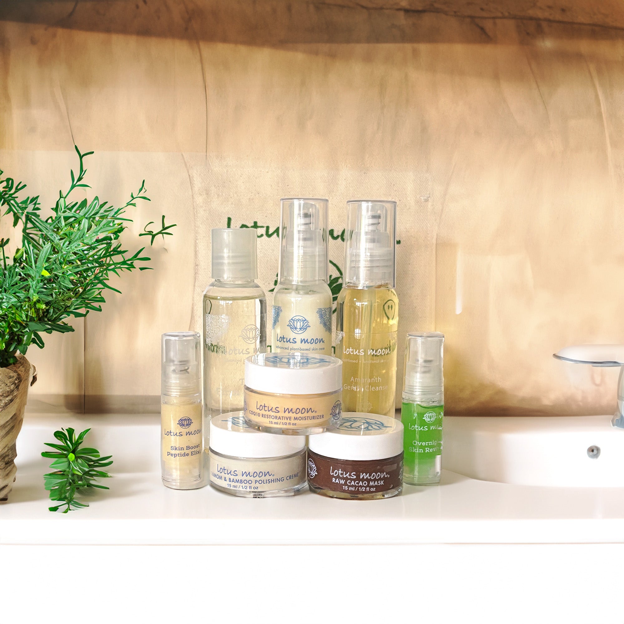 Mini skincare set with double cleanse and exfoliation products designed for women over 40