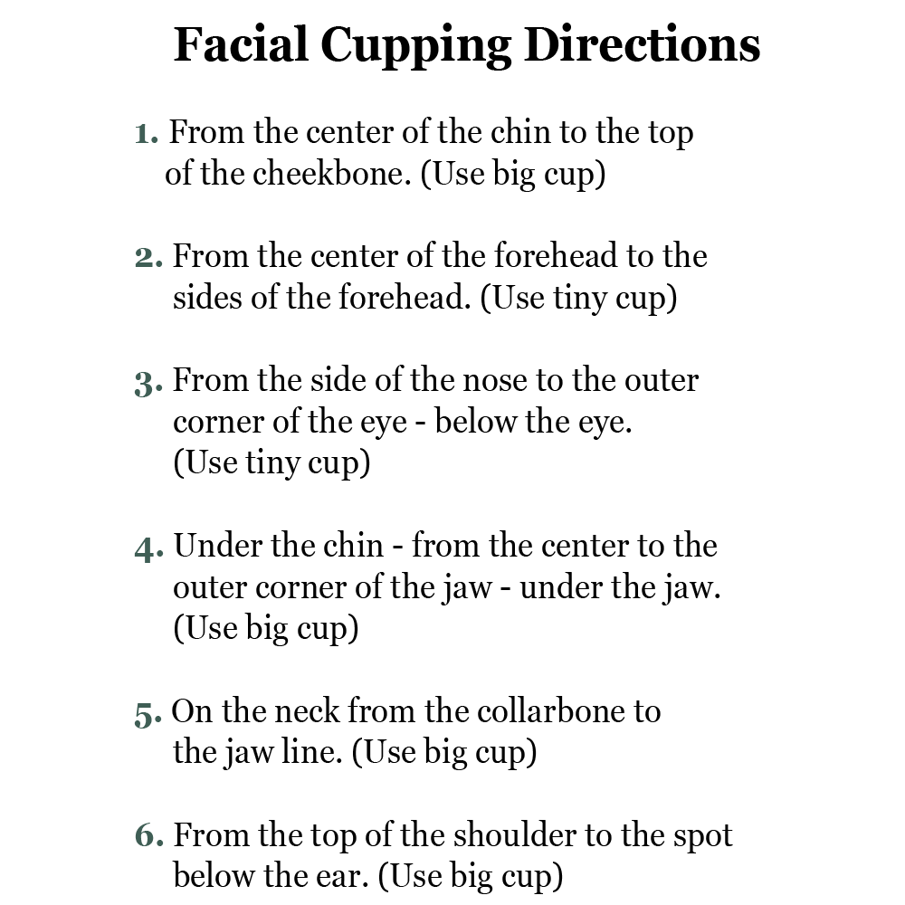 Facial cupping instructions