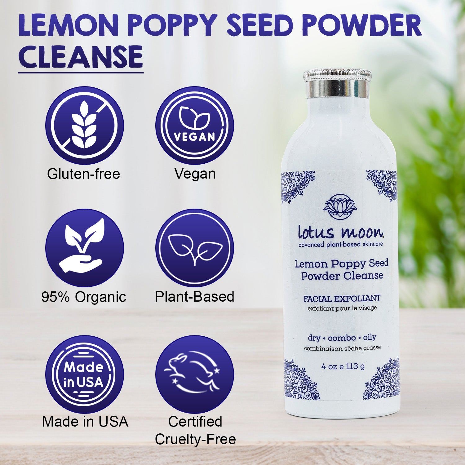 Lemon Poppyseed Powder Cleanser mixed into a creamy paste, ready for exfoliation and deep skin cleansing.